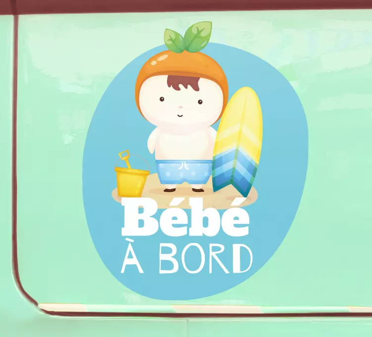 Sticker Bébé à Bord Planche de surf bébé à bord - TenStickers