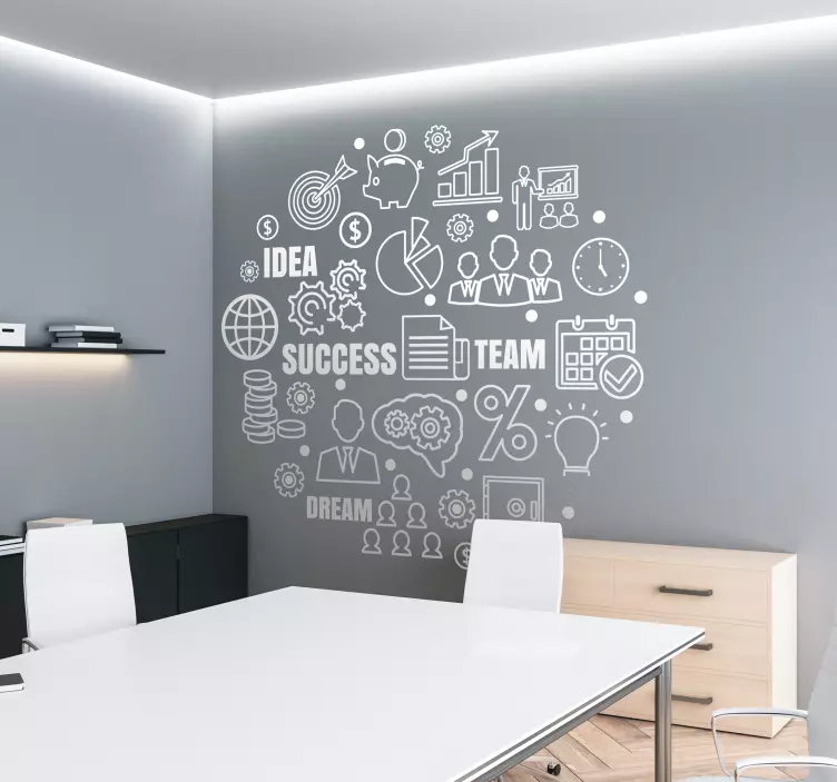 Sticker bureau idéogramme sur le succès - TenStickers