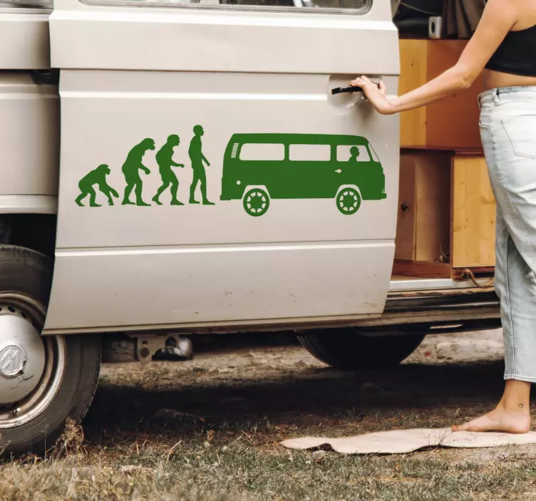 Sticker Camping Car Evolution de l'Homme - TenStickers