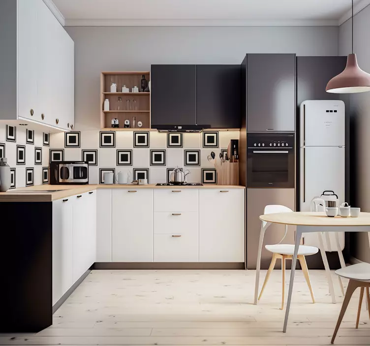 Sticker carrelage carrés monochrome - TenStickers