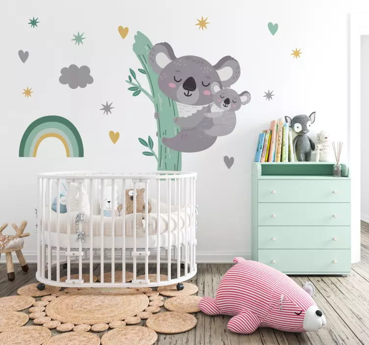 Sticker chambre enfant joyeux koalas - TenStickers