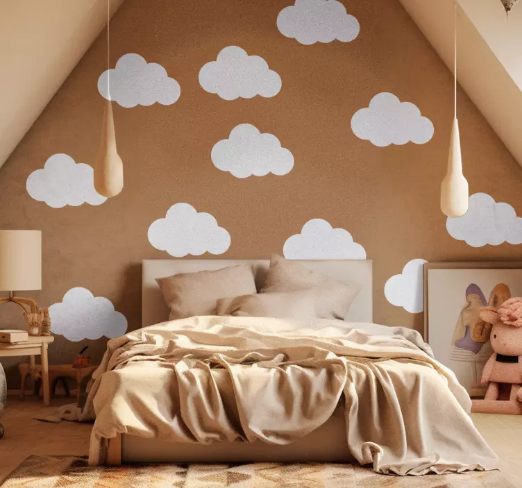 Sticker mural chambre enfant nuages - TenStickers
