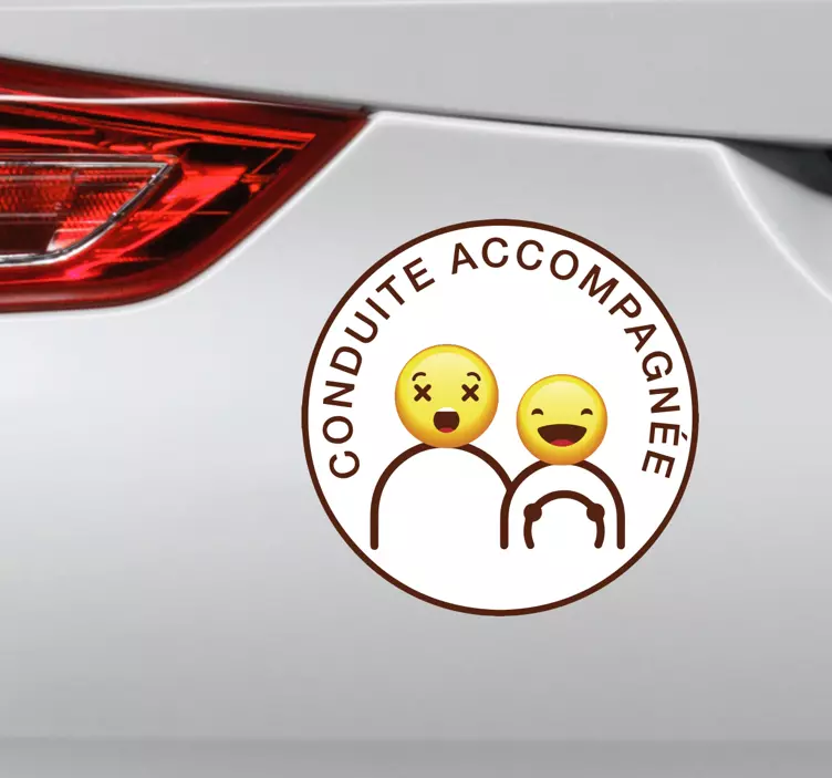 Adhésif voiture conduite accompagnée humour - TenStickers
