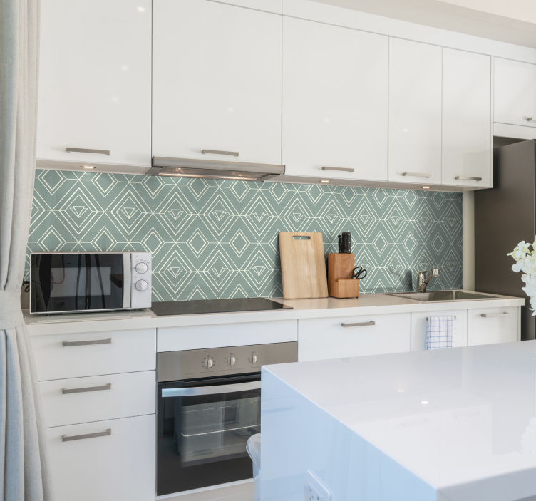 Sticker cuisine motif géométrique Art déco - TenStickers