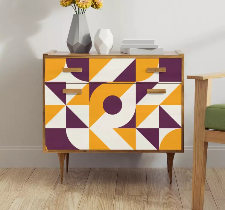 Sticker meuble abstrait vintage - TenStickers