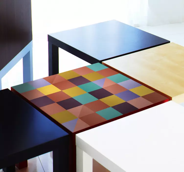 Autocollant de meubles de table multicolores carrés - TenStickers