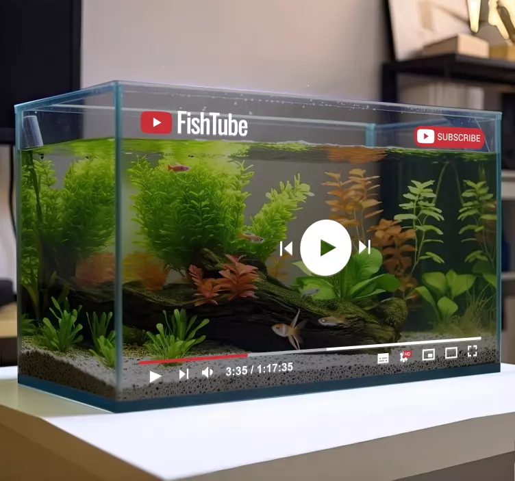 Autocollant de poisson joueur de bocal à poissons - TenStickers