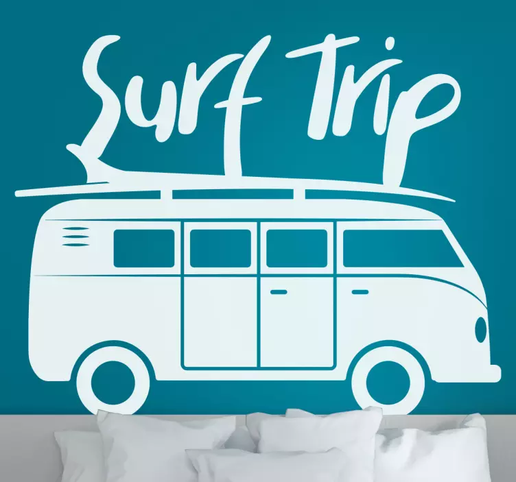Sticker surf trip avec van - TenStickers