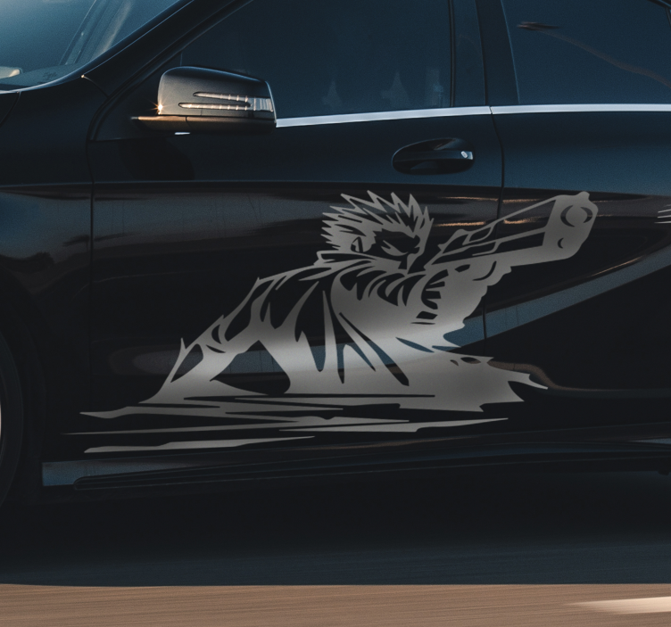 Grand autocollant pour voiture manga tireur - TenStickers