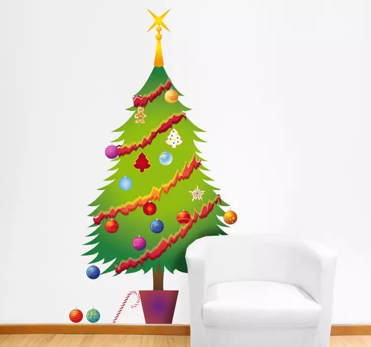 Autocollant decorations arbre de noel - TenStickers