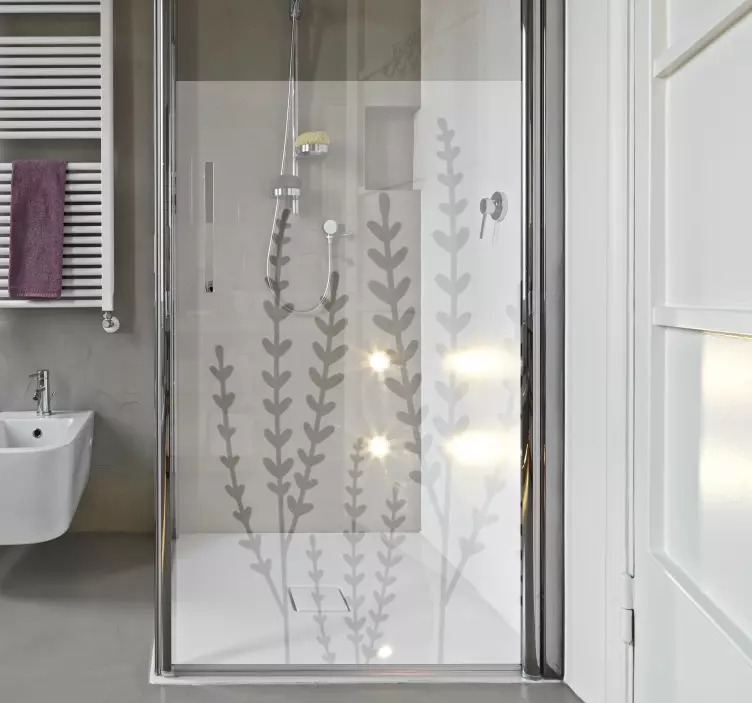 Autocollant de douche floral translucide - TenStickers