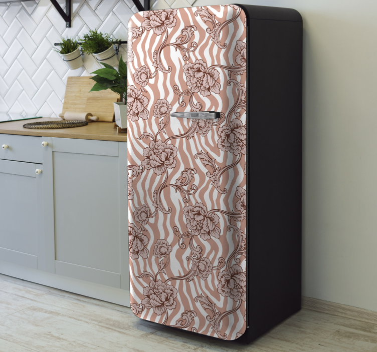 Autocollant frigo superposition de réfrigérateur floral - TenStickers