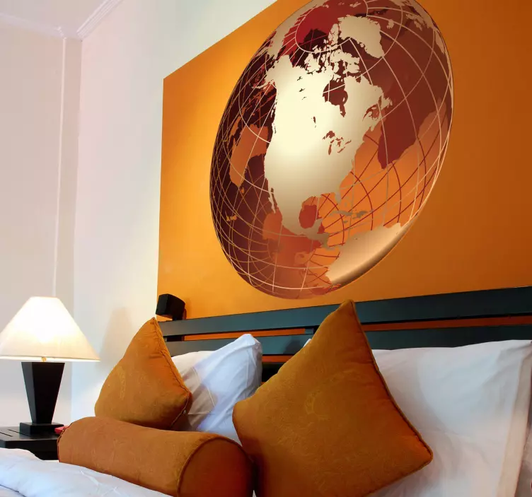 Autocollant globe doré Amérique - TenStickers