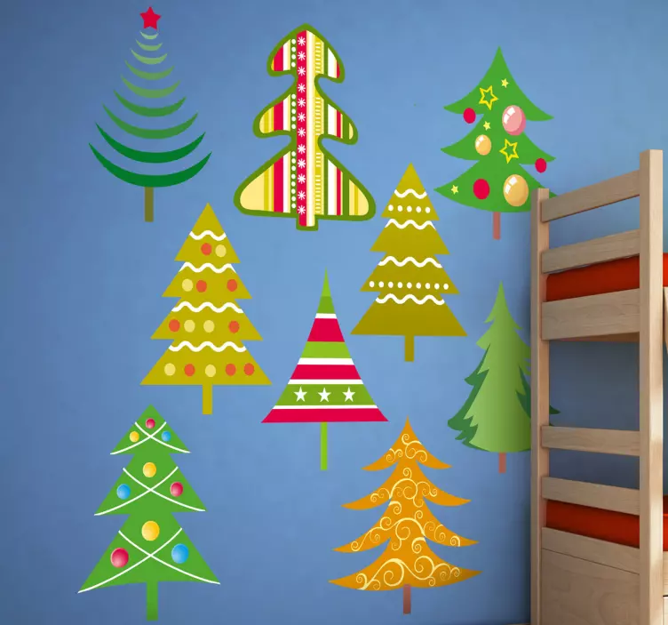 Autocollant kit sapins de Noël - TenStickers