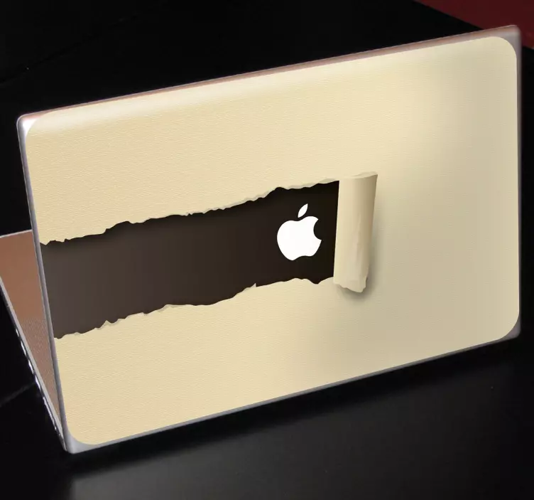 Sticker Macbook trompe l'œil papier déchiré - TenStickers