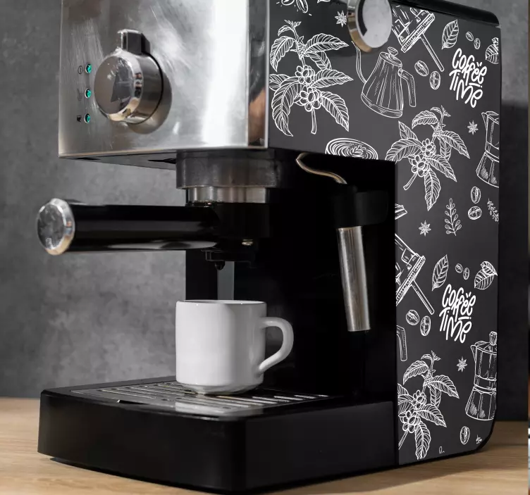 Sticker électroménager machine à café éléments de café - TenStickers