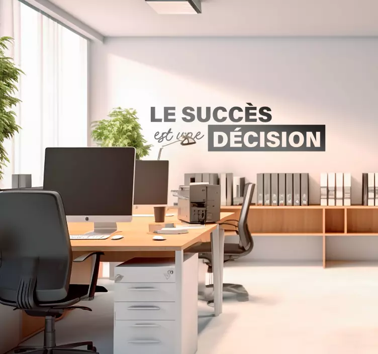 Sticker motivation le succès est une décision - TenStickers