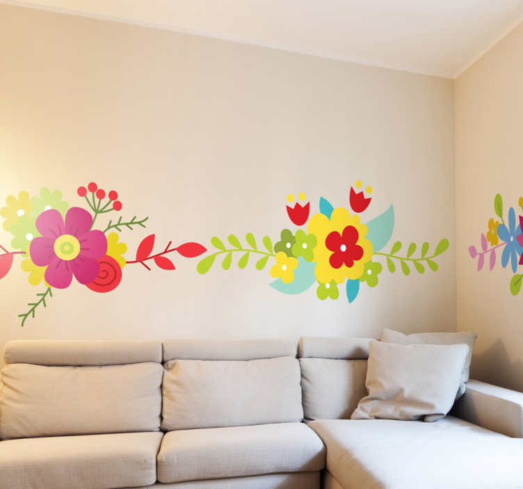 Autocollant mural bouquets printaniers - TenStickers