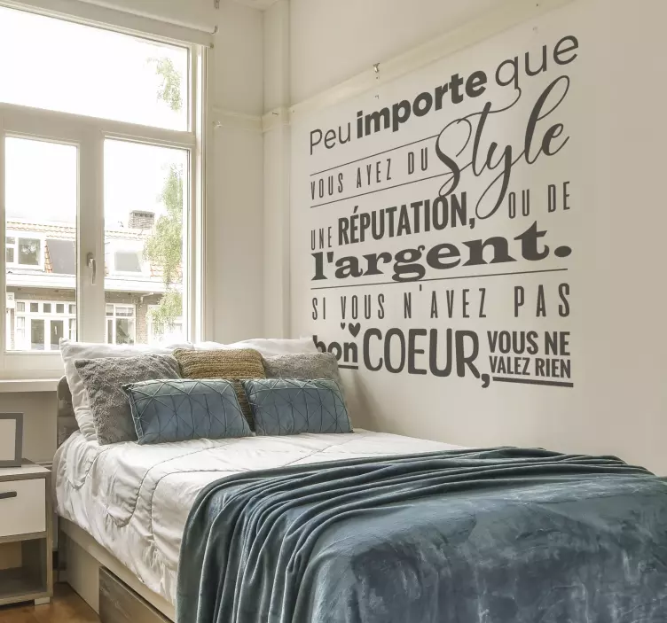 Sticker mural citation "Avoir du Coeur" - TenStickers