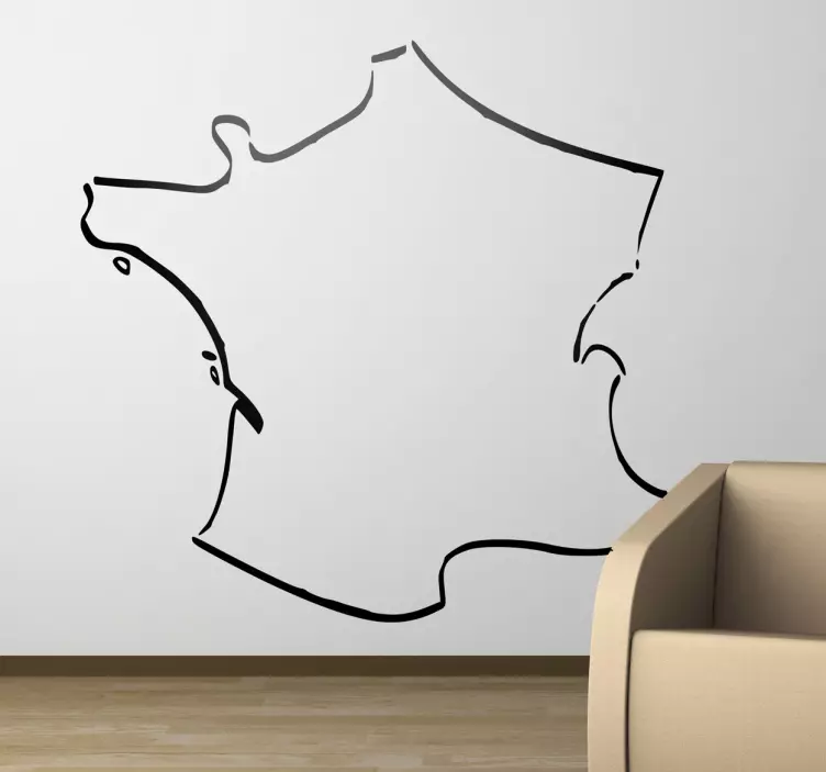Sticker mural salon contours France - TenStickers