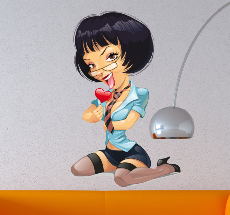 Autocollant mural dessin professeur sexy - TenStickers