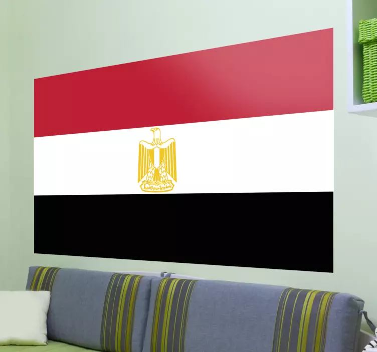 Autocollant mural drapeau Egypte - TenStickers