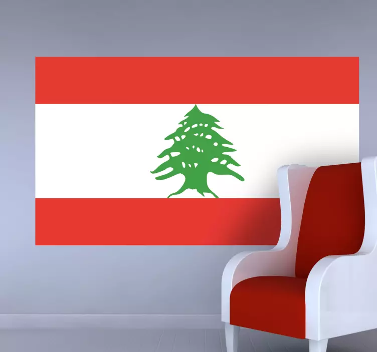Autocollant mural drapeau Liban - TenStickers