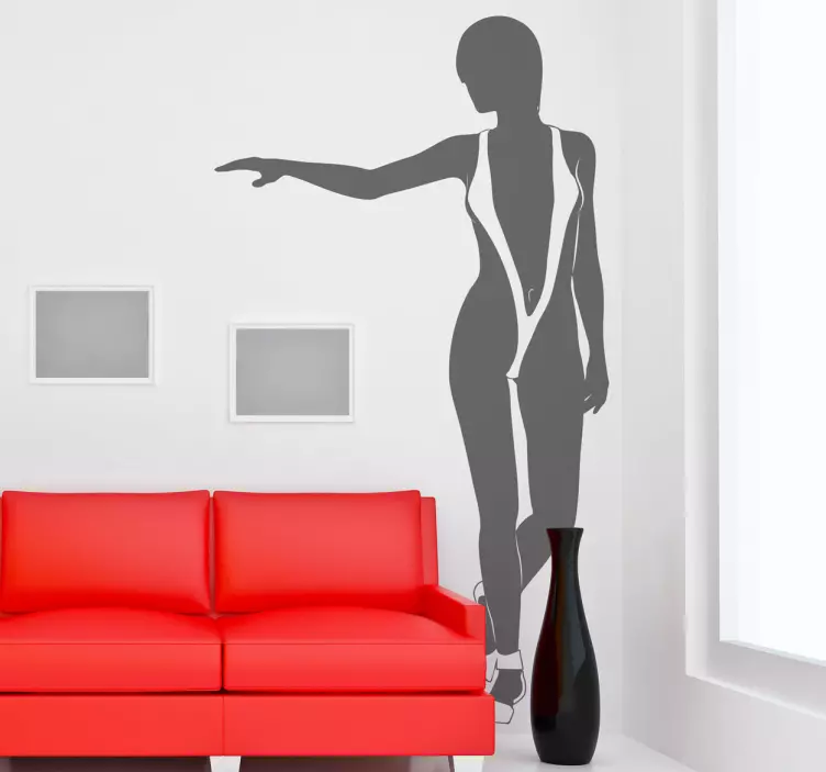 Autocollant mural femme en trikini - TenStickers
