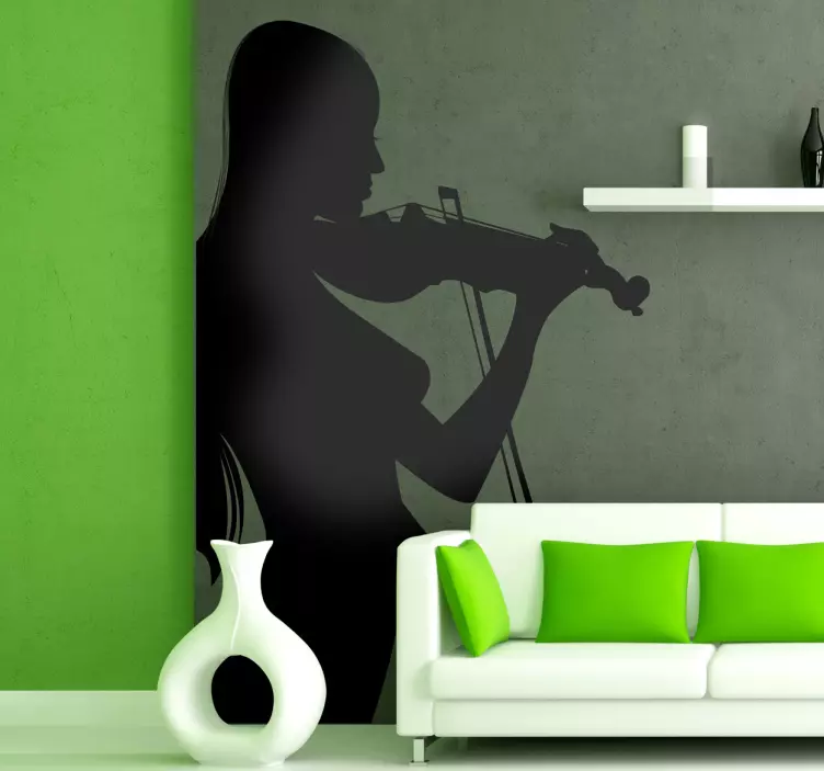 Autocollant mural femme violon - TenStickers