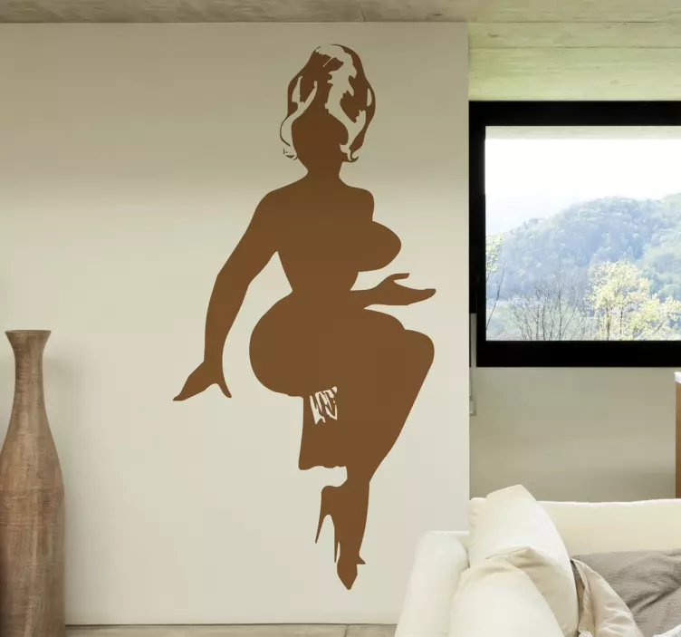 Autocollant mural femme voluptueuse - TenStickers