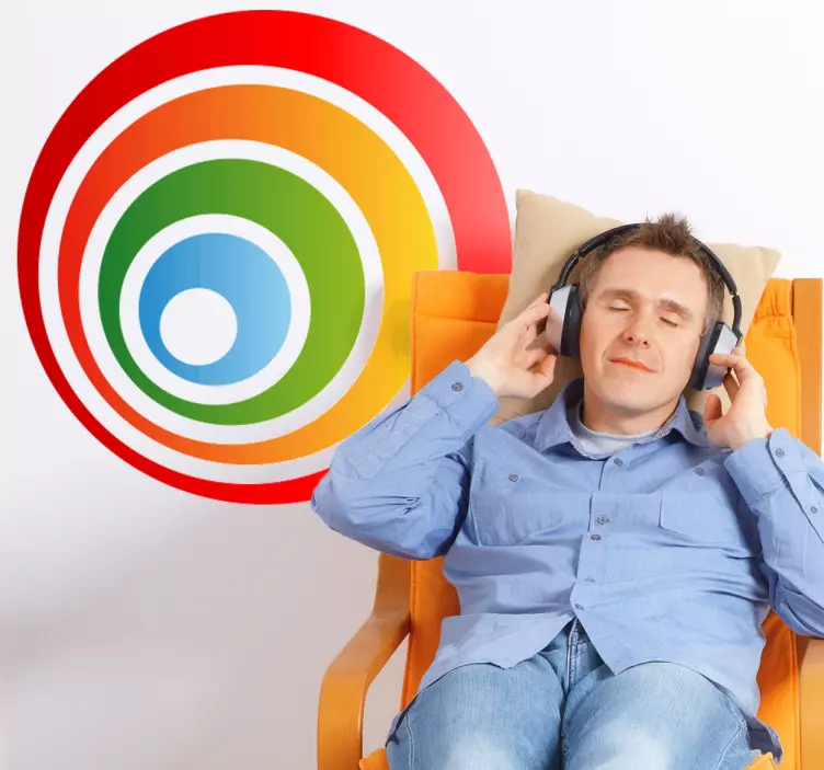 Sticker géométrique forme concentrique couleurs - TenStickers