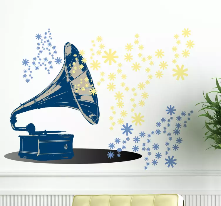 Autocollant mural gramophone - TenStickers