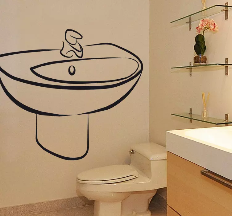 Autocollant mural lavabo - TenStickers