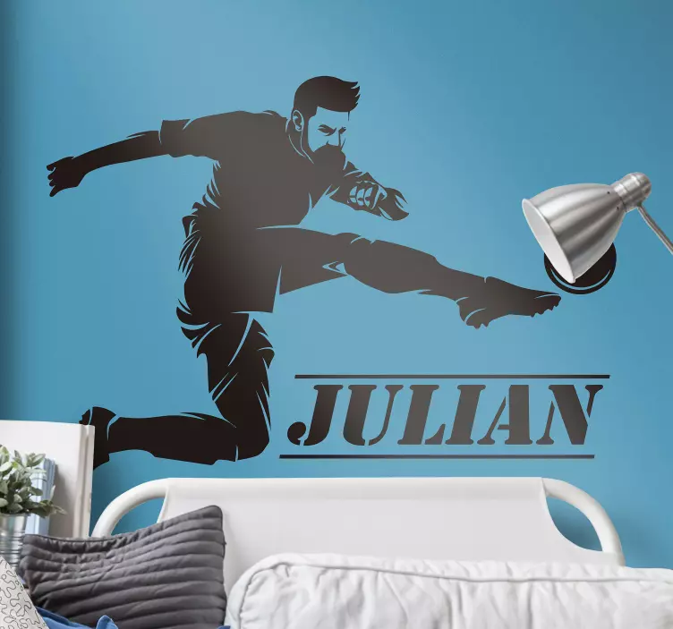 Sticker foot joueur de football prénom personnalisable - TenStickers