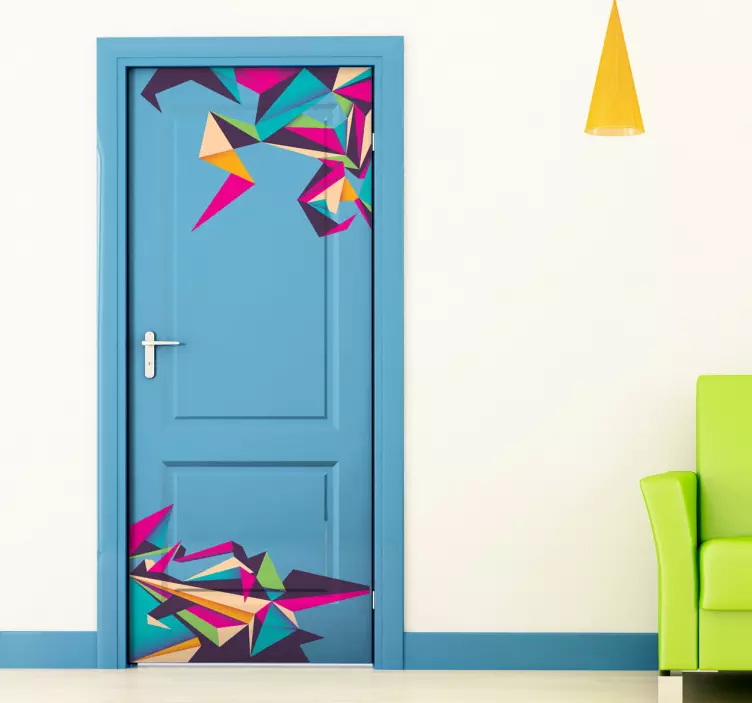 Autocollant mural origami couleurs - TenStickers