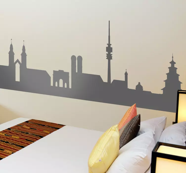 autocollant mural skyline Munich - TenStickers