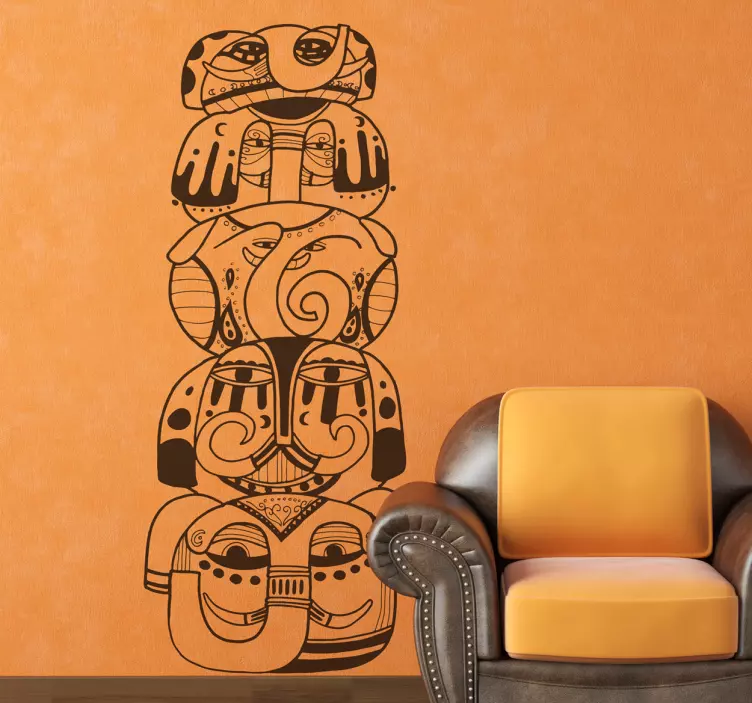 Autocollant mural totem animaux - TenStickers