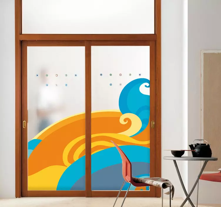 Autocollant mural vagues abstraites - TenStickers