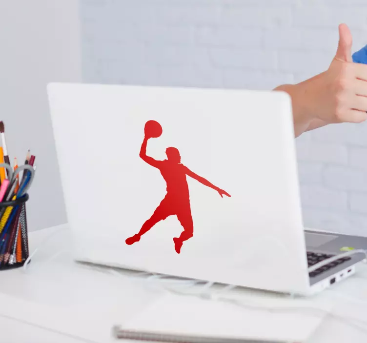 Sticker basket ordinateur portable silhouette Jumpman - TenStickers