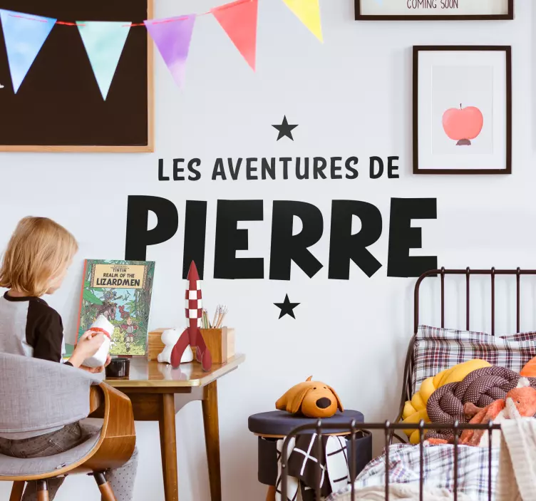 Sticker mural personnalisable Les aventures de - TenStickers