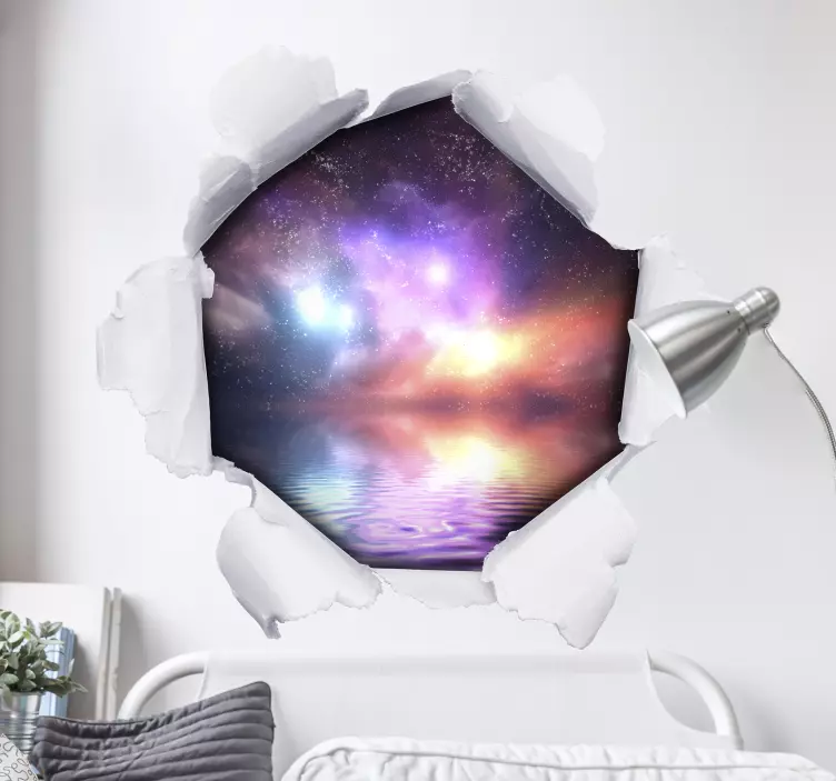 Sticker trompe l'œil papier troué 3D personnalisable - TenStickers