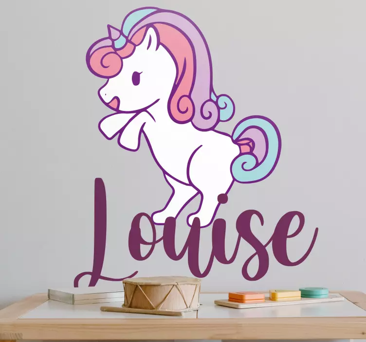 Sticker Personnalisé Drôle petite licorne - TenStickers