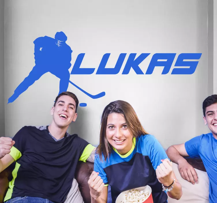 Sticker joueur de hockey personnalisé - TenStickers