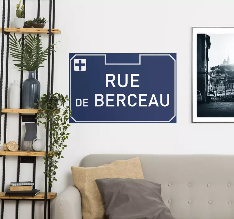 Sticker mural personnalisé plaque rue Marseille - TenStickers