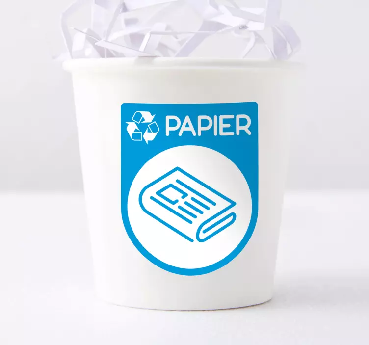 Autocollant Pictogramme Recyclage Papier - TenStickers