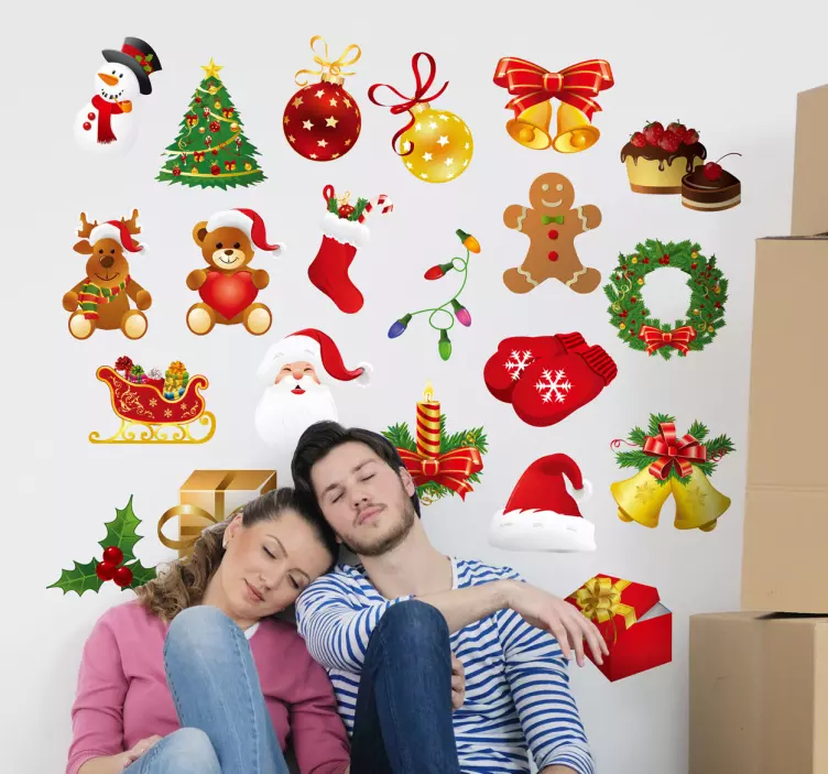 Autocollant pictos décoratifs Noël - TenStickers