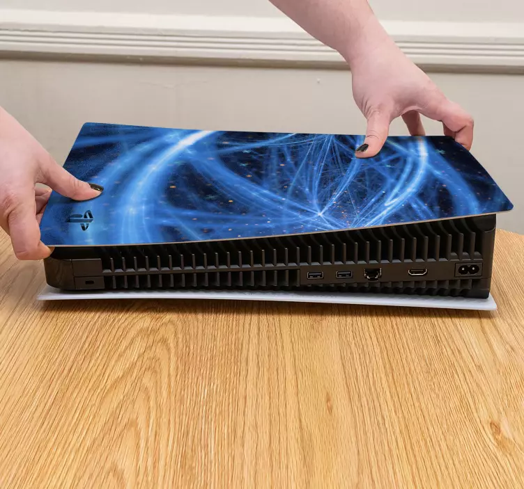 Sticker PS5  design technologique bleu - TenStickers