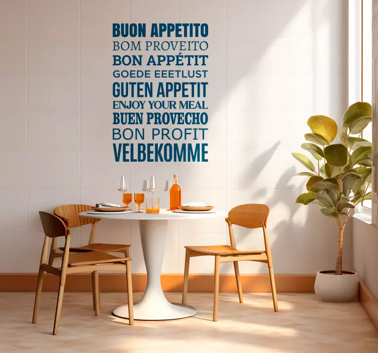 Sticker salle à manger Bon Appétit plurilingue - TenStickers
