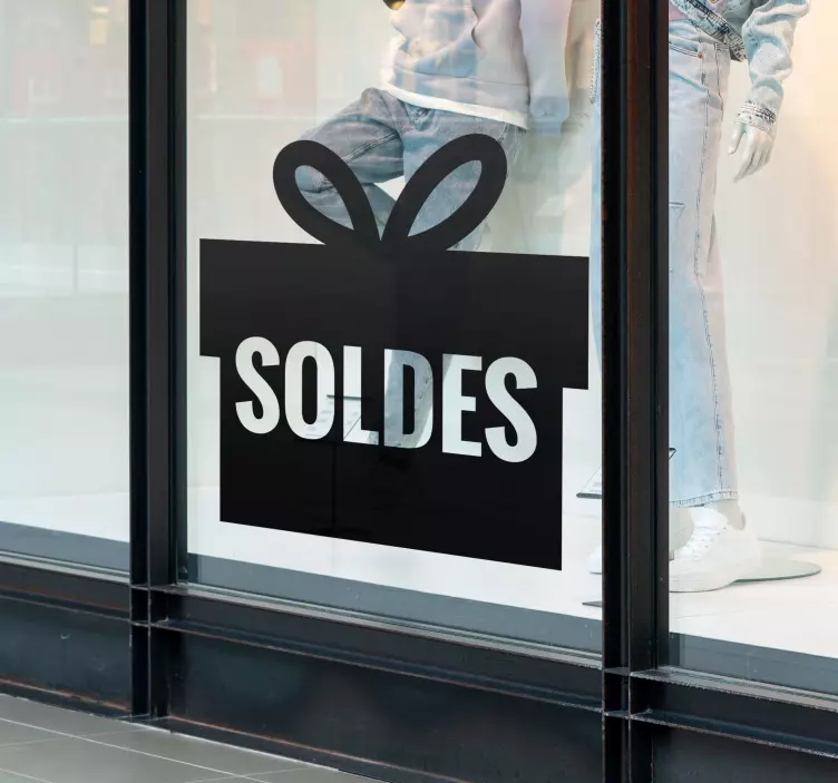 Sticker vitrine soldes cadeau - TenStickers