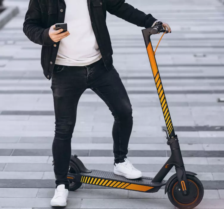 Sticker trottinette bandes orange - TenStickers